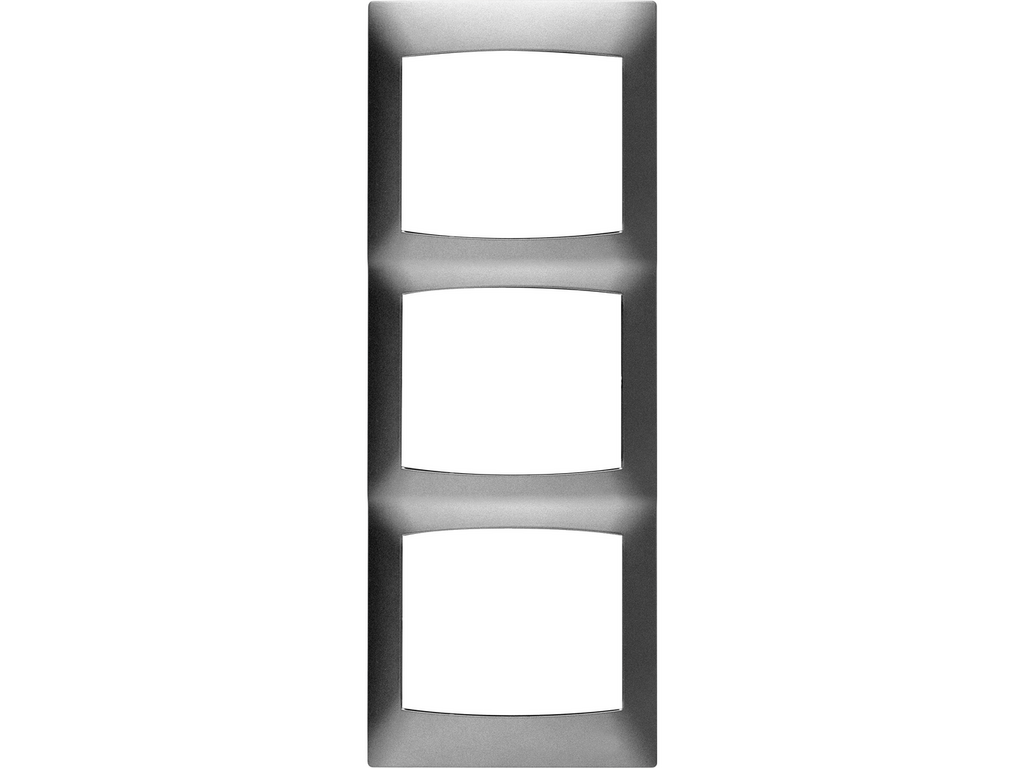 Coral, marco 3 elementos vertical sin bastidor, gris sombra