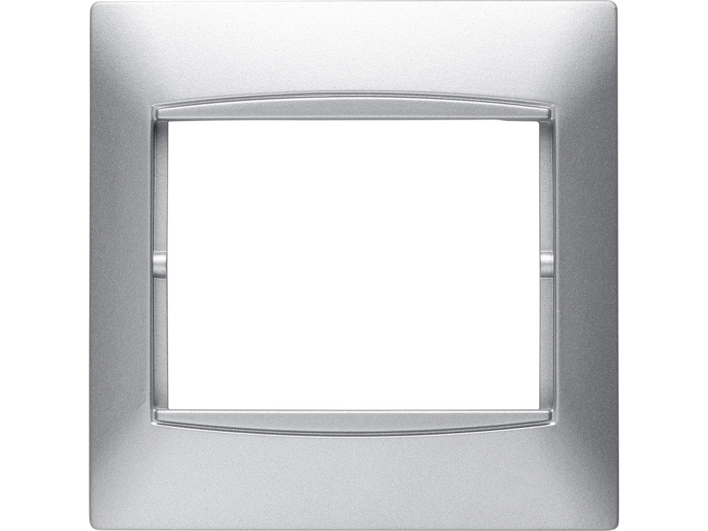 Coral, marco 1 elemento horizontal embellecedor integrado, sin bastidor plata luna