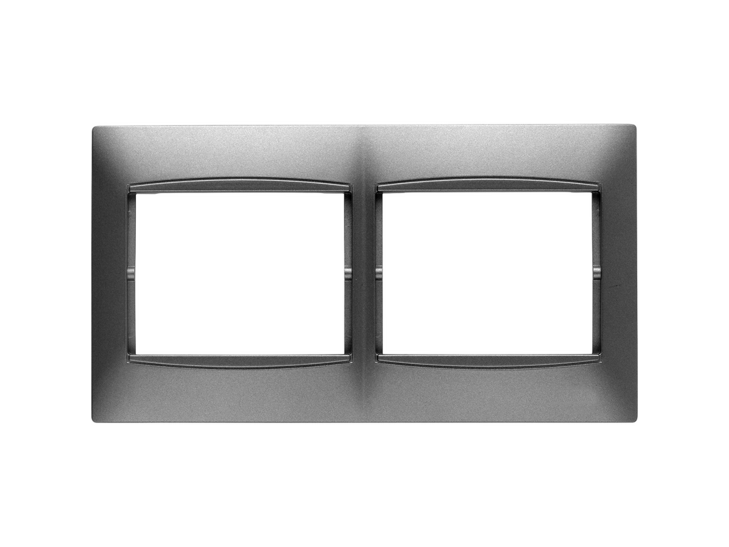 Coral, marco 2 elementos horizontal embellecedor integrado, sin bastidor gris sombra