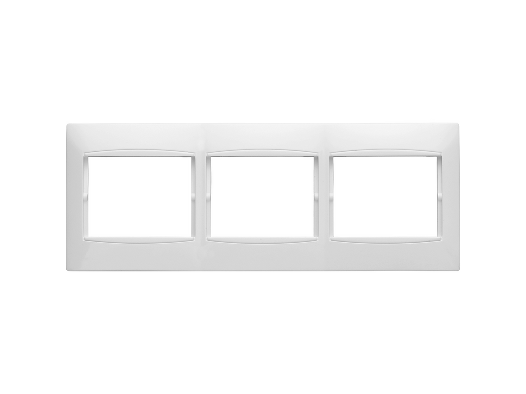 Coral, marco 3 elementos horizontal embellecedor integrado, sin bastidor blanco