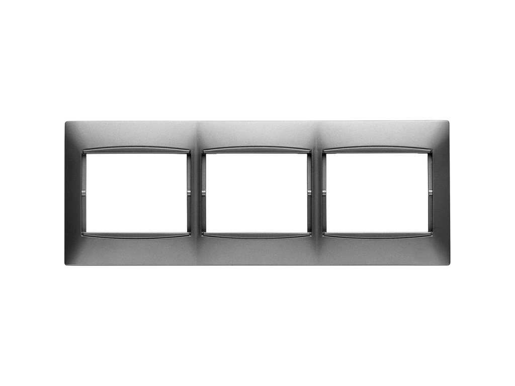 Coral, marco 3 elementos horizontal embellecedor integrado, sin bastidor gris sombra
