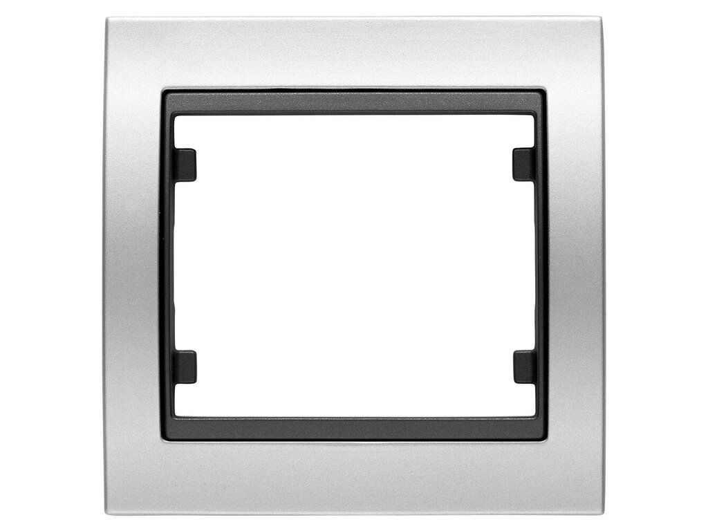 Mega, marco de 1 elemento horizontal-vertical, metal puro aluminio