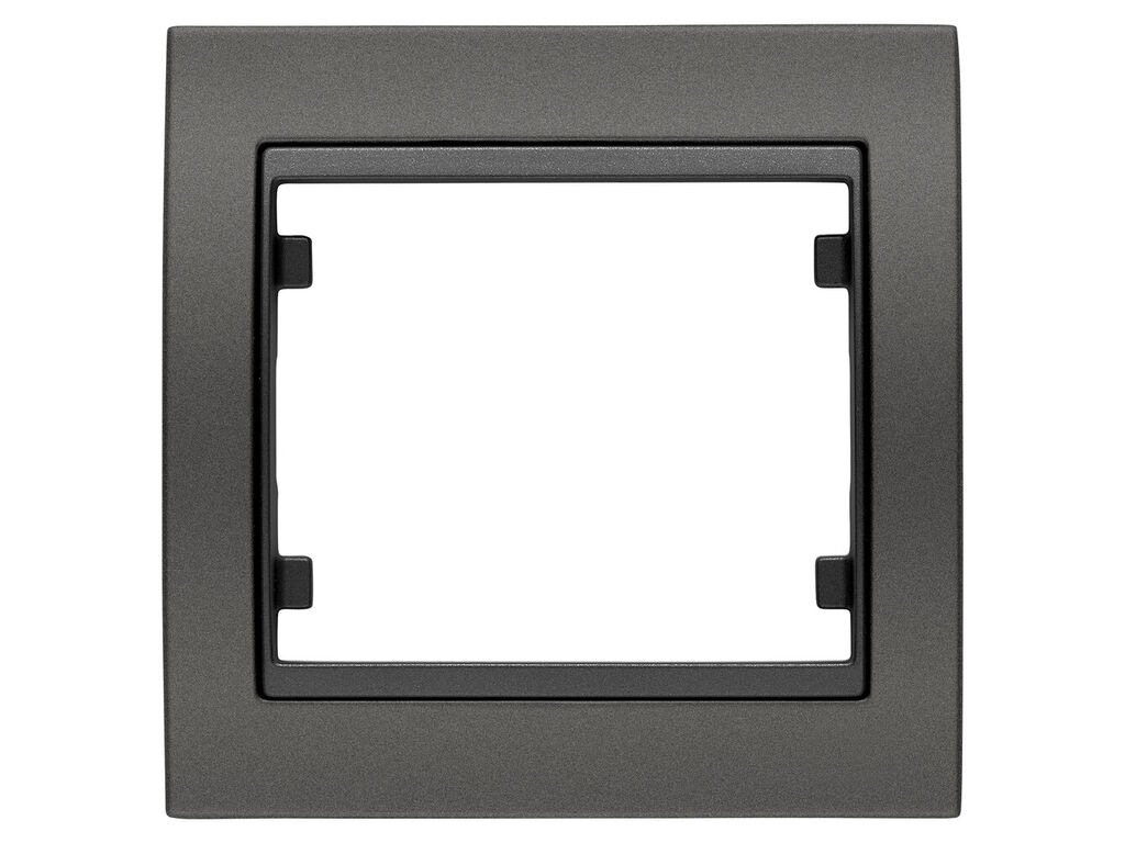 Mega, marco de 1 elemento horizontal-vertical, negro ebano cosso