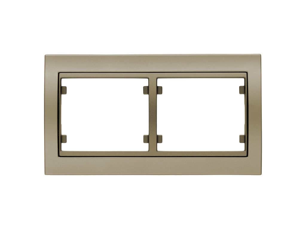 Mega, marco de 2 elementos horizontal, bronce niebla