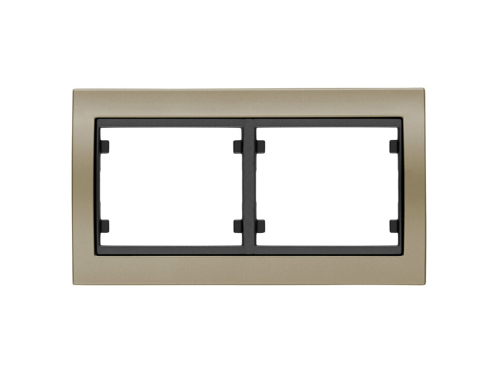 Mega, marco de 2 elementos horizontal, bronce niebla cosso