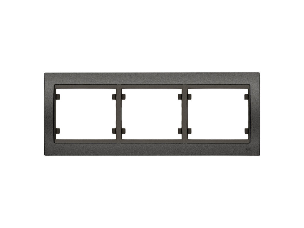 Mega, marco de 2 elementos horizontal, negro ebano cosso