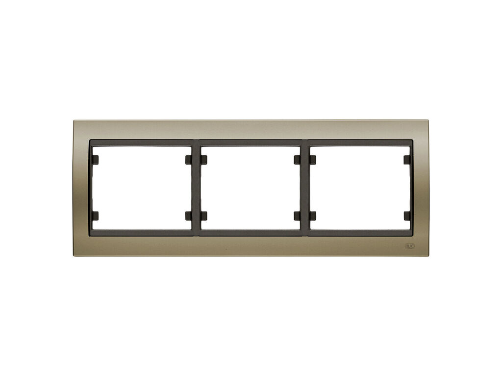 Mega, marco de 3 elementos horizontal, bronce niebla cosso
