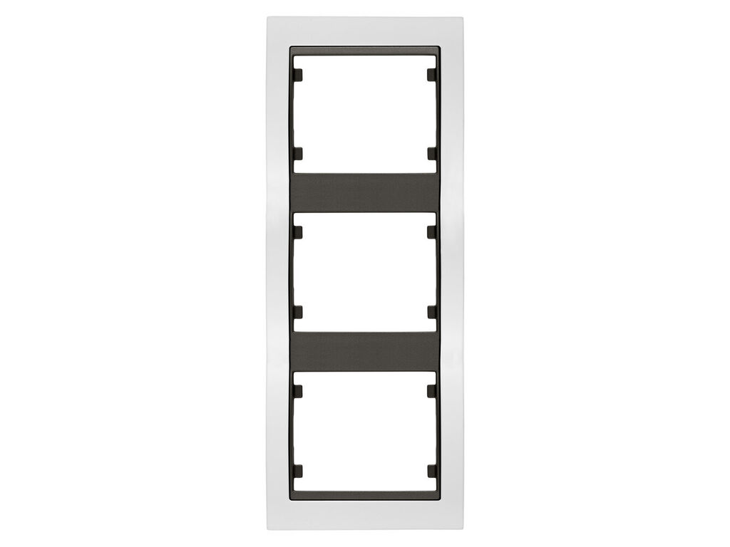 Mega, marco de 3 elementos vertical, blanco perla mabe cosso