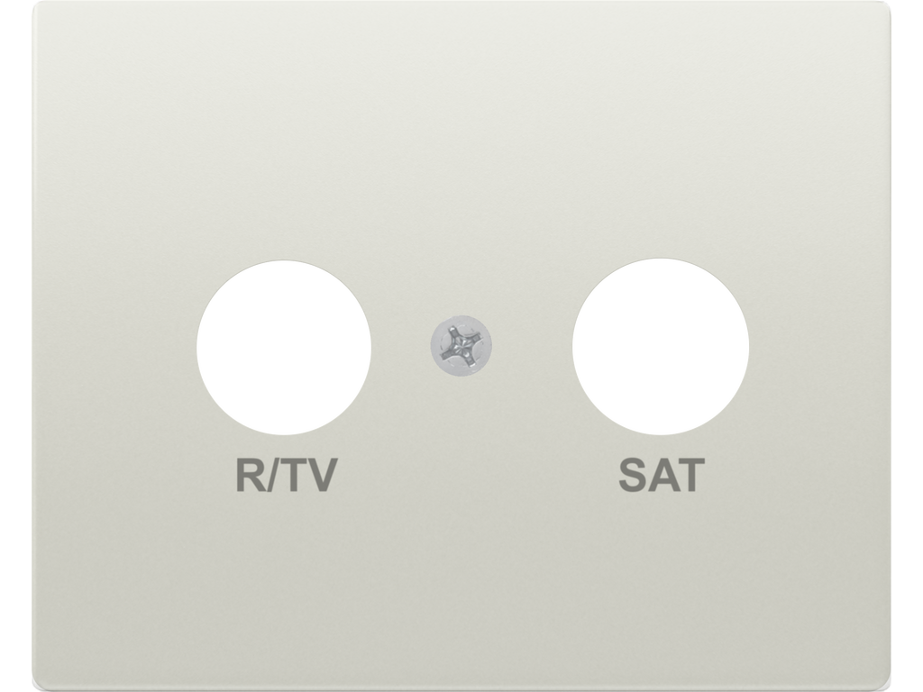 Mega, tapa toma r/tv-sat blanco satin