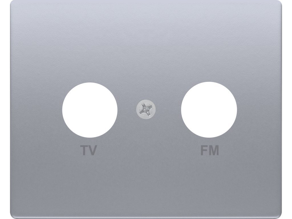 Mega, tapa toma tv-fm alumino prusia