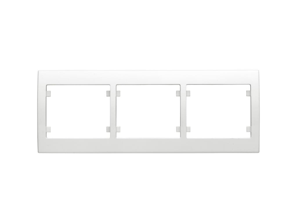 Iris, marco 3 elementos horizontal, blanco polar