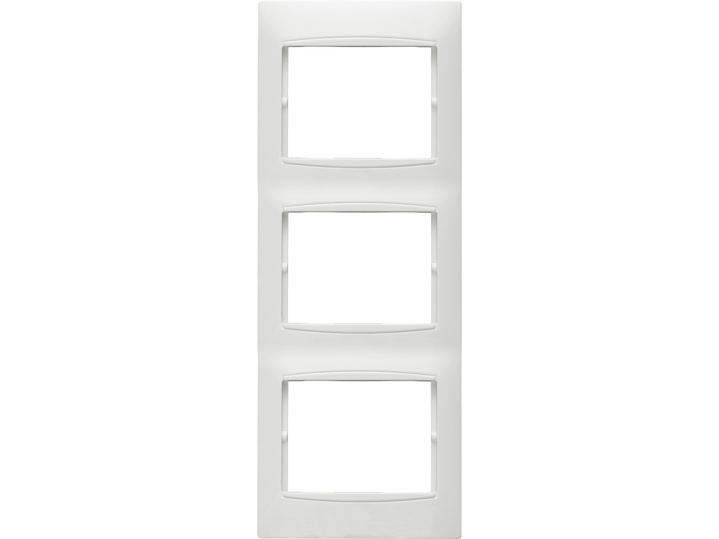 Coral, marco 3 elementos vertical embellecedor integrado, sin bastidor blanco