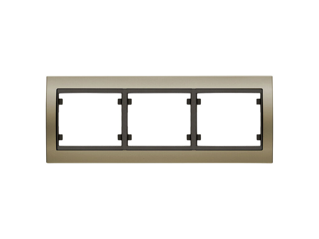 Mega, marco de 3 elementos horizontal, bronce niebla cosso