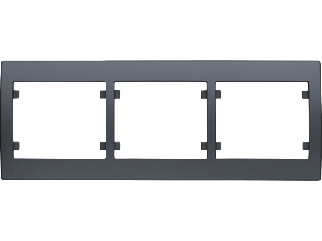 Iris, marco 3 elementos horizontal, acero neptuno
