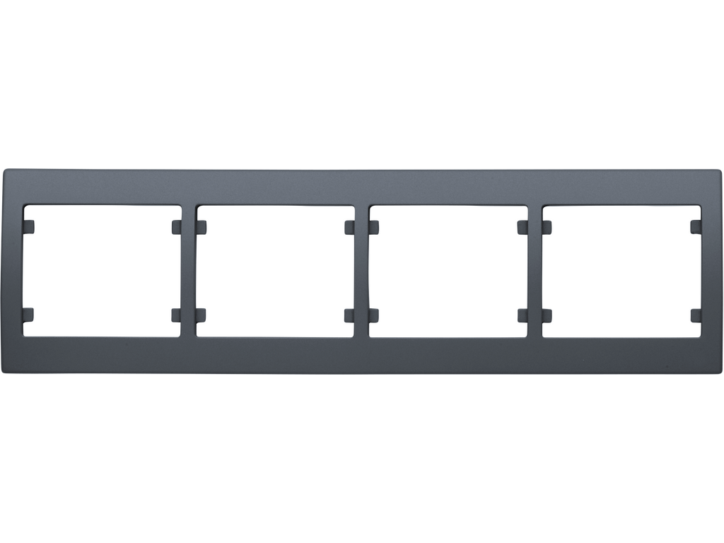 Iris, marco 4 elementos horizontal, acero neptuno