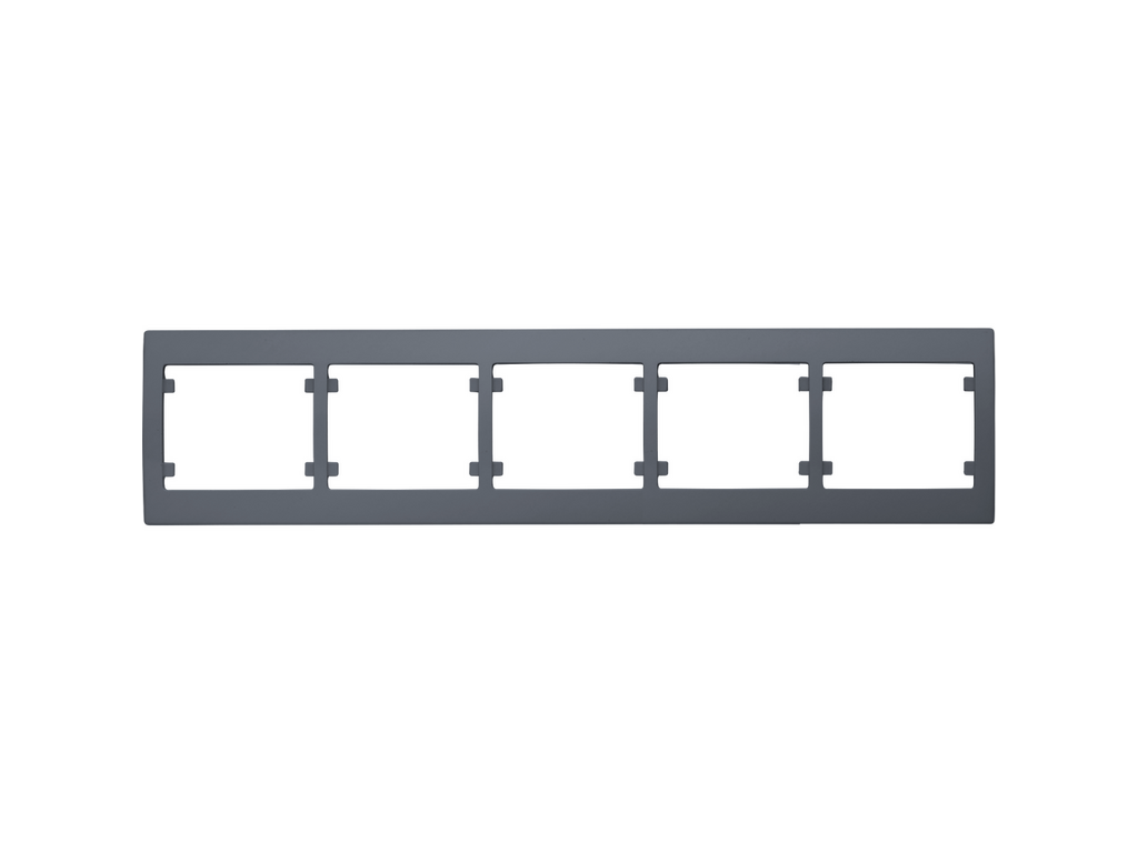 Iris, marco 5 elementos horizontal, acero neptuno