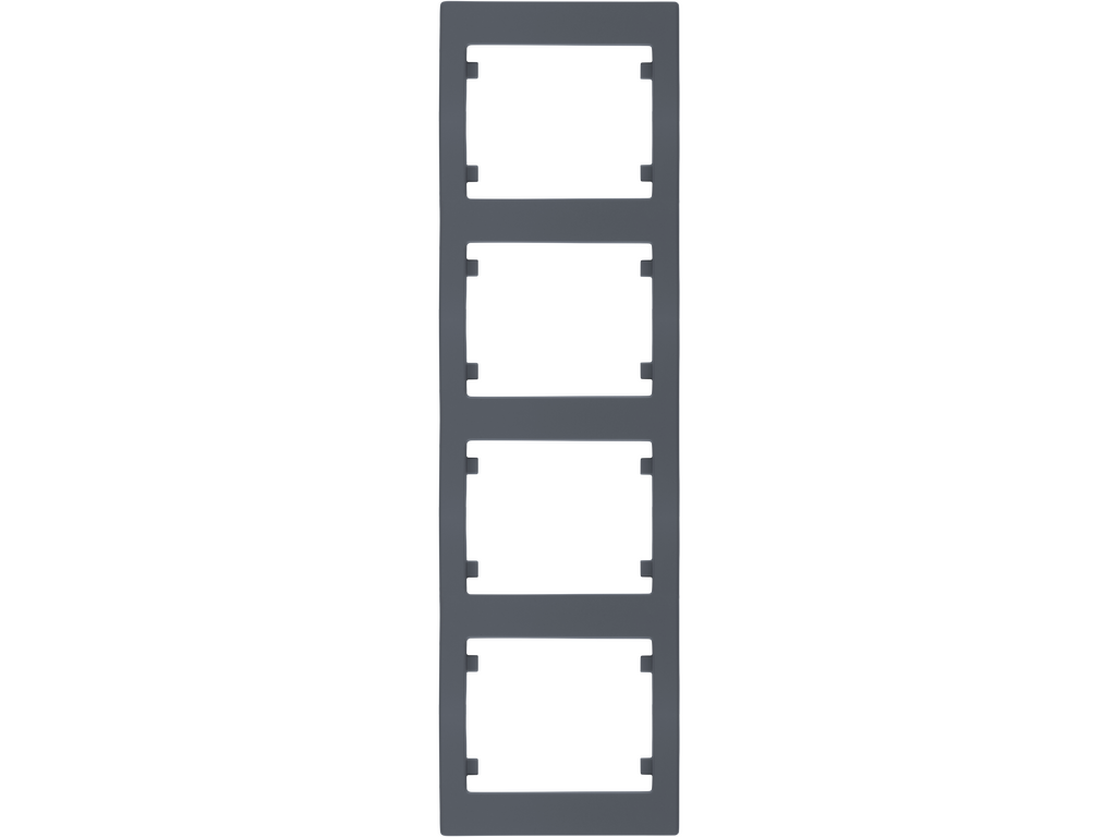 Iris, marco 4 elementos vertical, acero neptuno