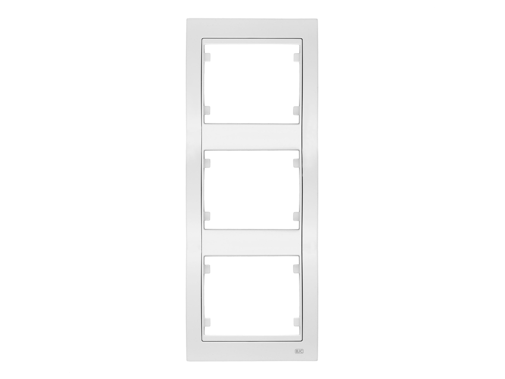 Mega, marco de 3 elementos vertical, blanco perla mabe