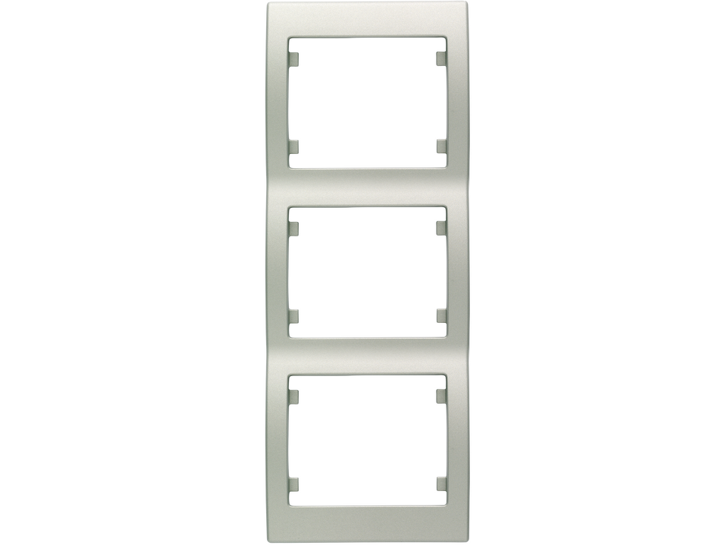 Iris, marco 3 elementos vertical, aluminio mercurio