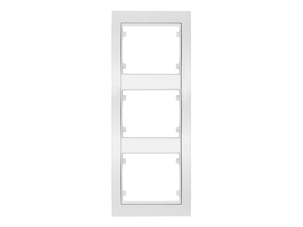 Mega, marco de 3 elementos vertical, blanco perla mabe