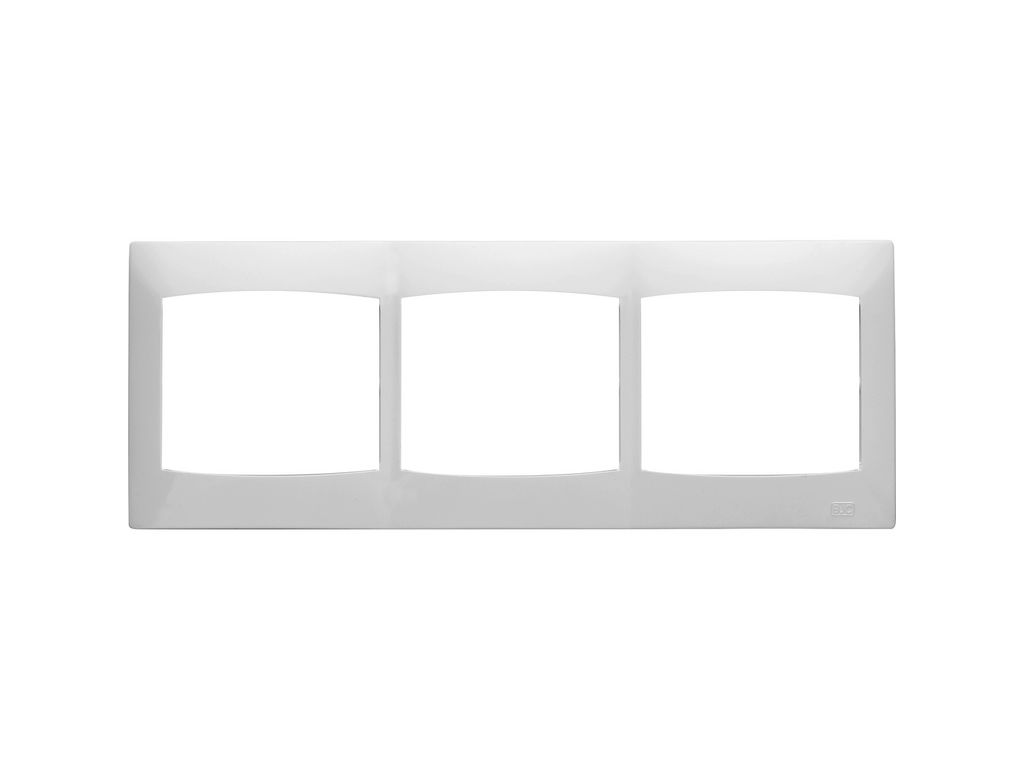 Coral, marco 3 elementos horizontal sin bastidor, blanco