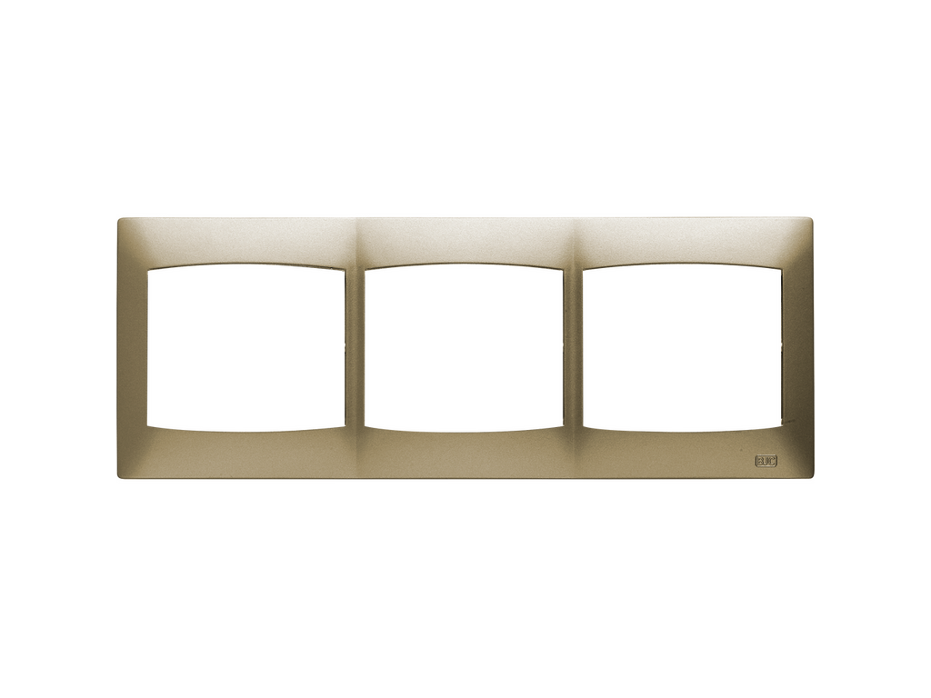 Coral, marco 3 elementos horizontal sin bastidor, dorado perlado