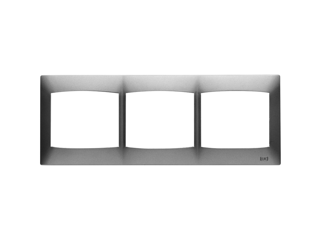 Coral, marco 3 elementos horizontal sin bastidor, gris sombra