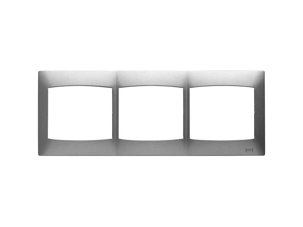 Coral, marco 3 elementos horizontal sin bastidor, plata luna