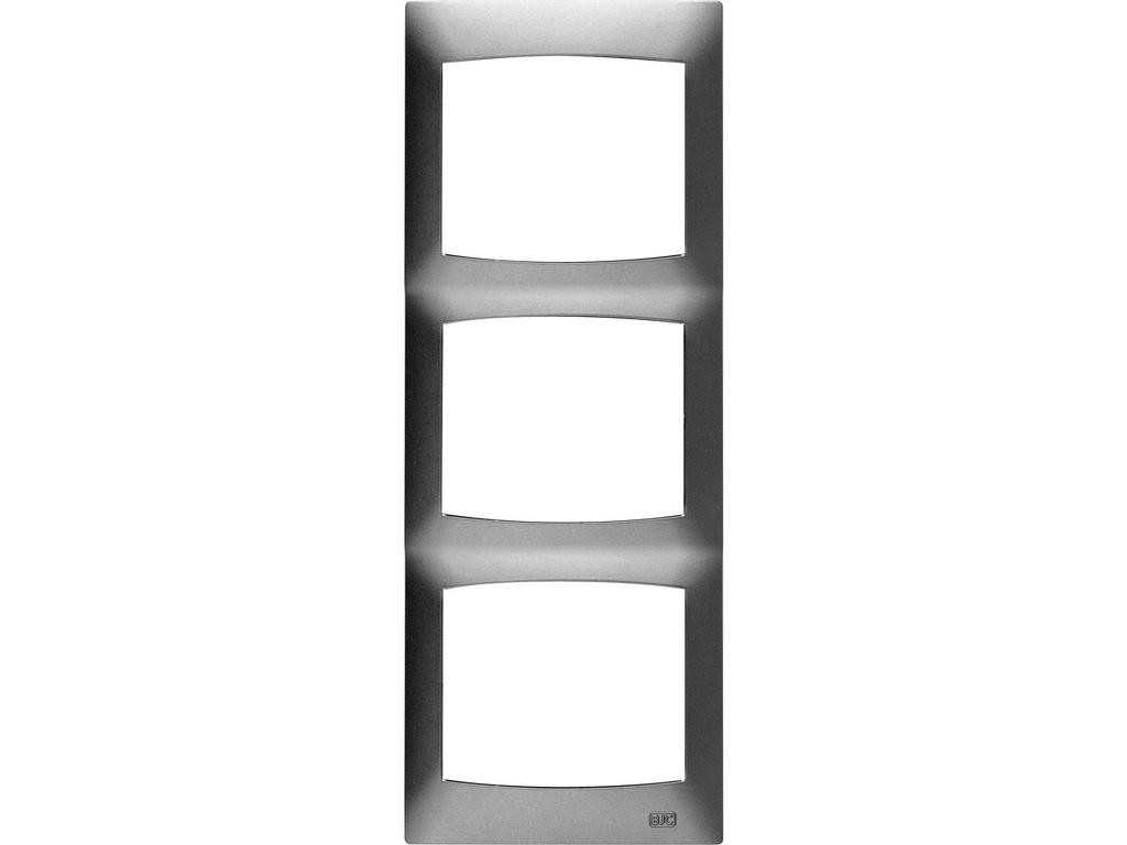 Coral, marco 3 elementos vertical sin bastidor, gris sombra