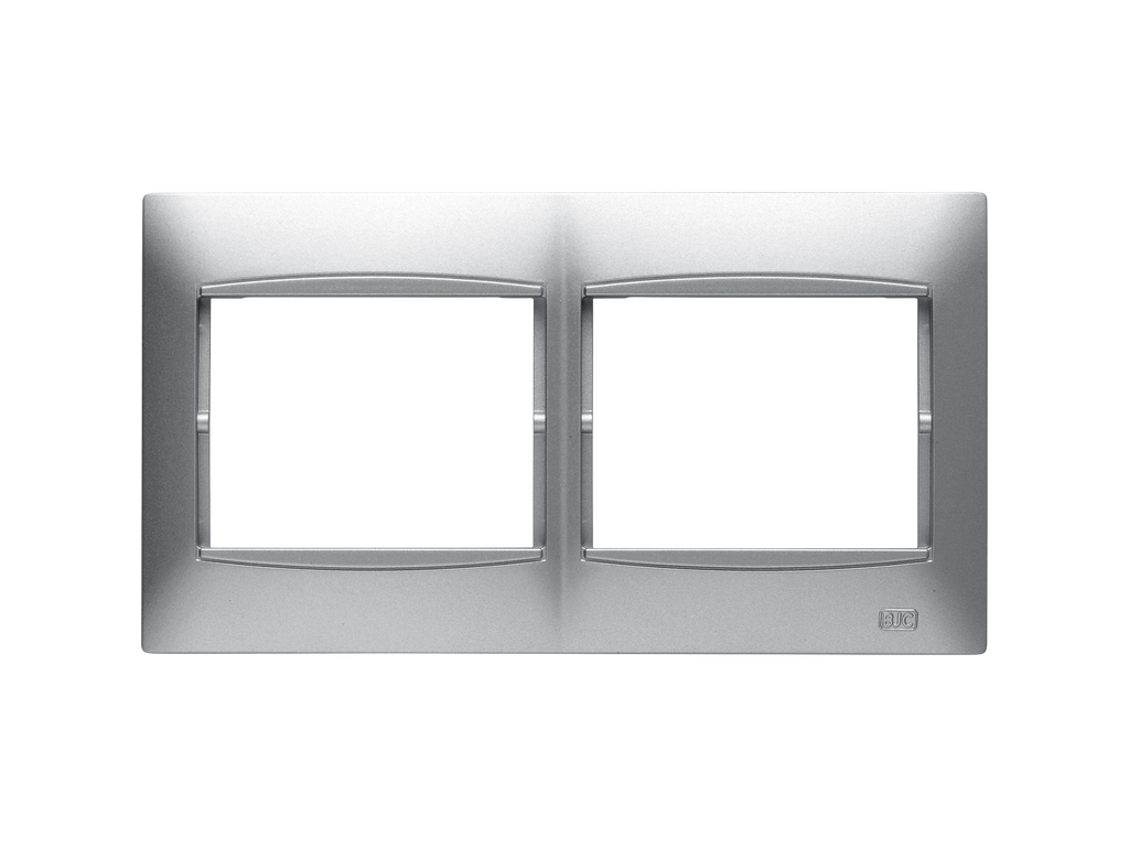 Coral, marco 2 elementos horizontal embellecedor integrado, sin bastidor plata luna