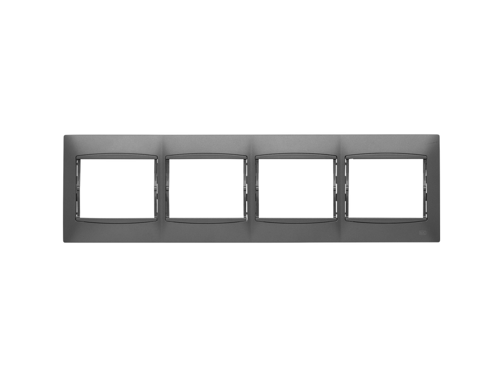 Coral, marco 4 elementos horizontal embellecedor integrado, sin bastidor gris sombra