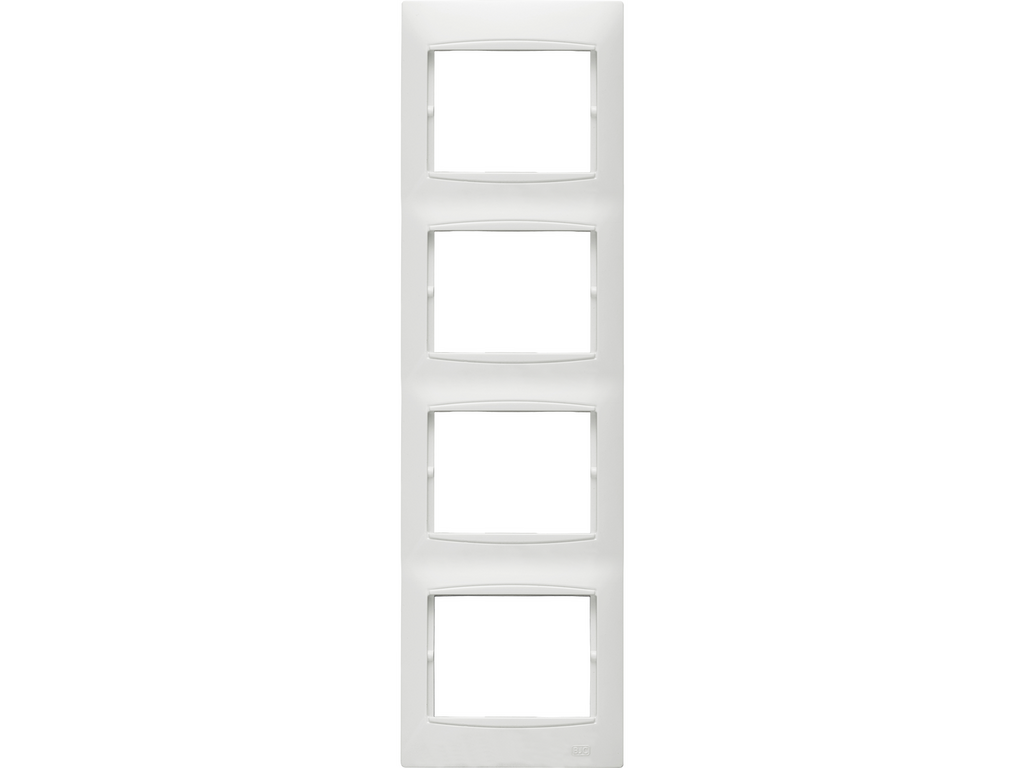 Coral, marco 4 elementos vertical embellecedor integrado, sin bastidor blanco