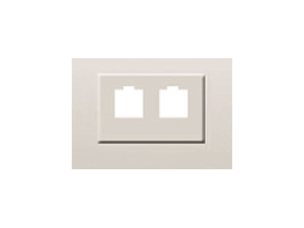 Coral, tapa para adaptador doble (rj11-rj45), blanco
