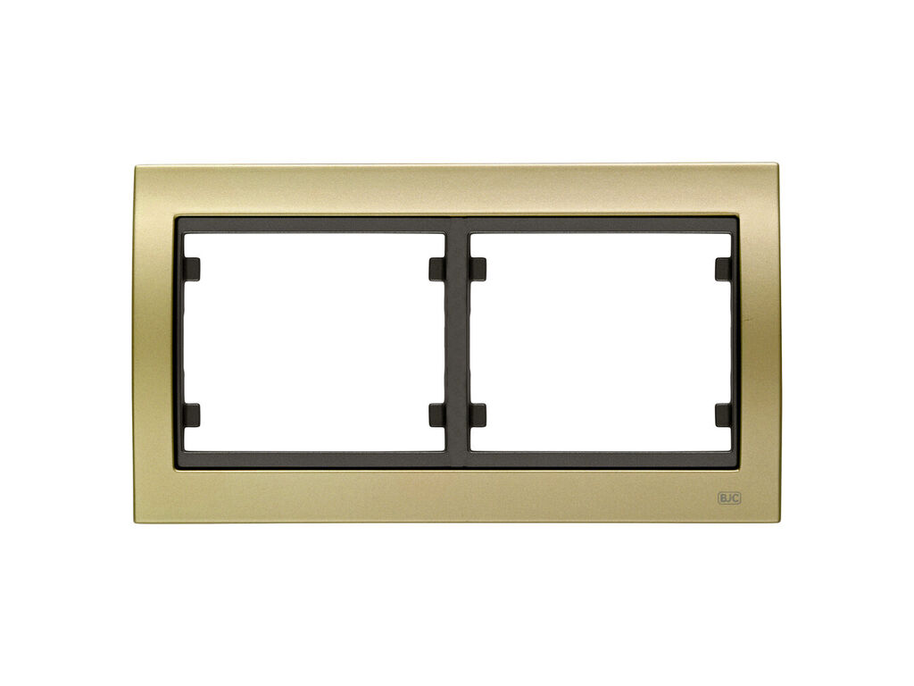 Mega, marco de 2 elementos horizontal, metal puro dorado
