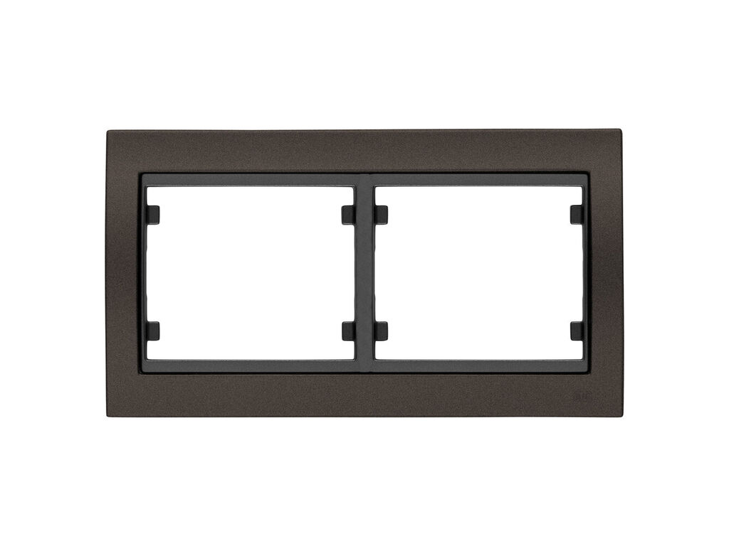 Mega, marco de 2 elementos horizontal, marron mocca cosso