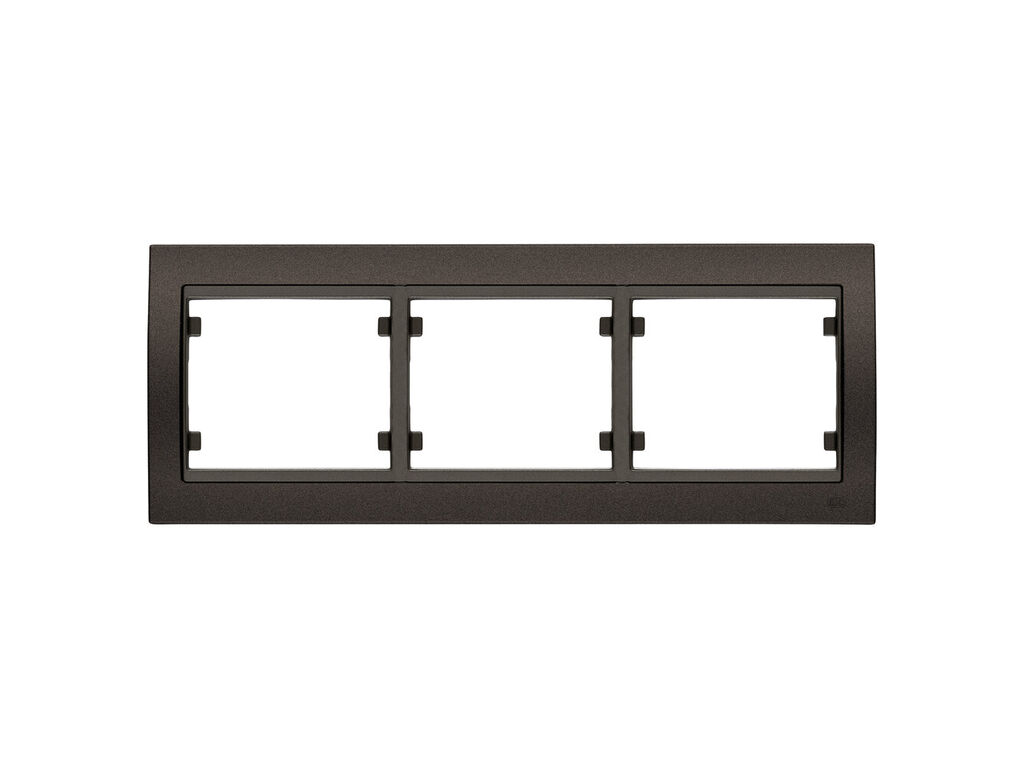 Mega, marco de 3 elementos horizontal, marron mocca cosso