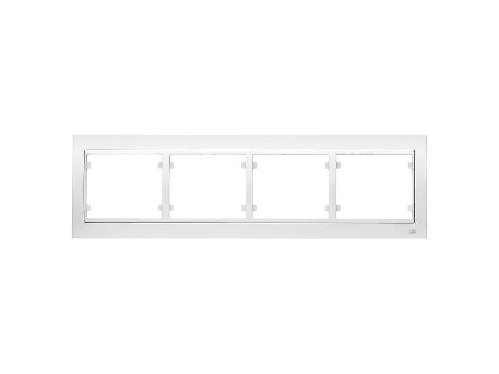 Mega, marco de 4 elementos horizontal, blanco perla mabe