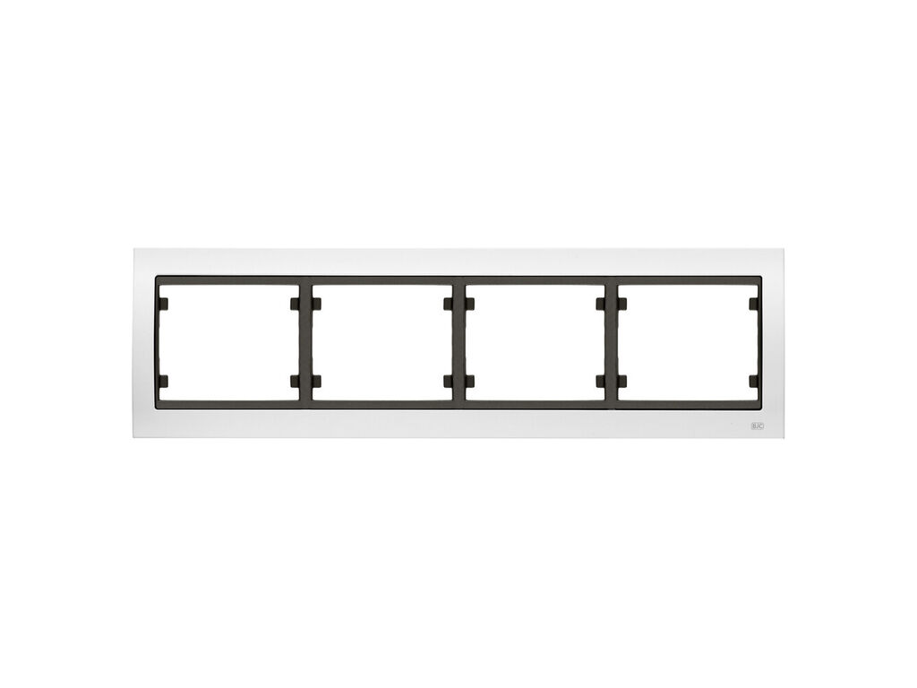 Mega, marco de 4 elementos horizontal, blanco perla mabe cosso