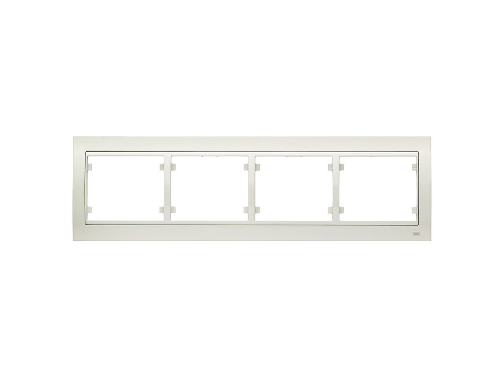 Mega, marco de 4 elementos horizontal, blanco satin