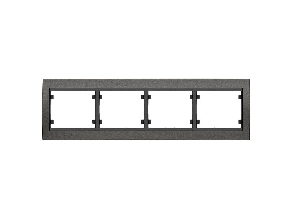 Mega, marco de 4 elementos horizontal, negro ebano cosso