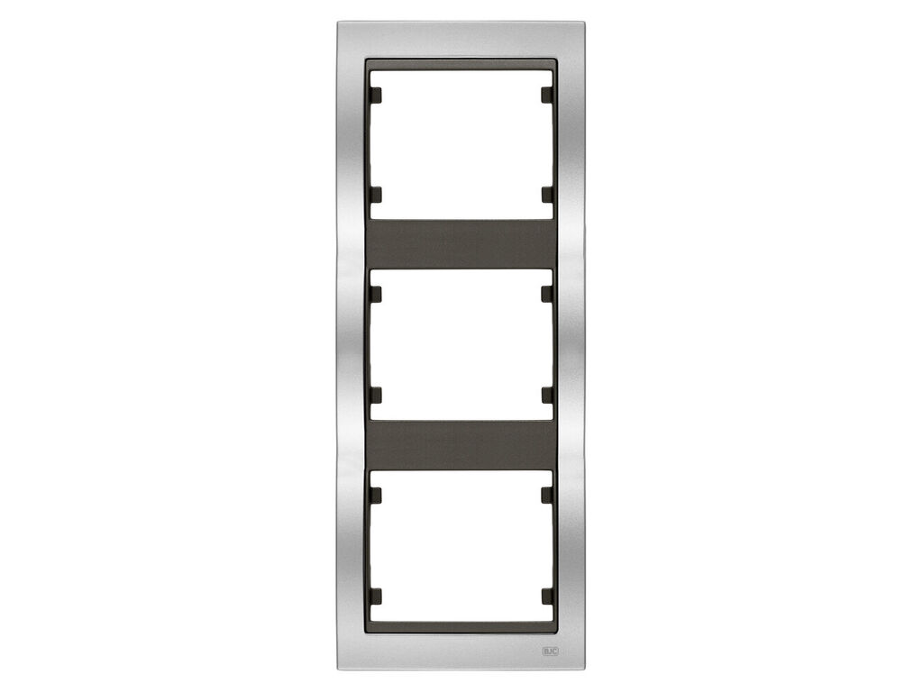 Mega, marco de 3 elementos vertical, metal puro aluminio