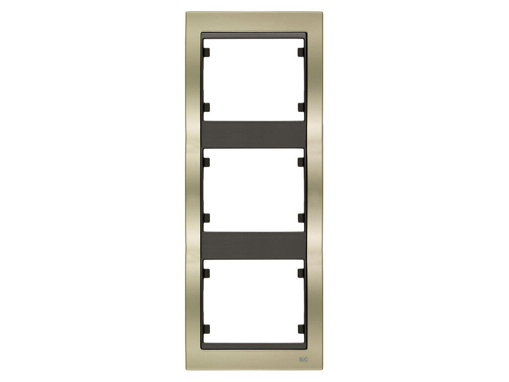 Mega, marco de 3 elementos vertical, dorado malta cosso