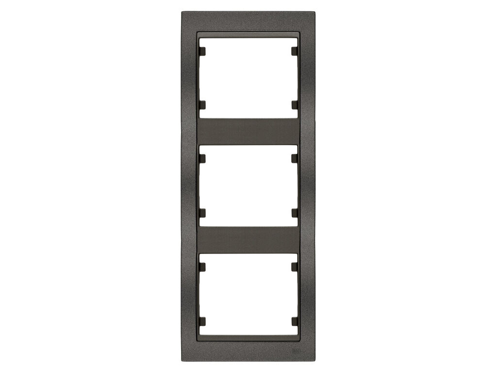 Mega, marco de 3 elementos vertical, negro ebano cosso