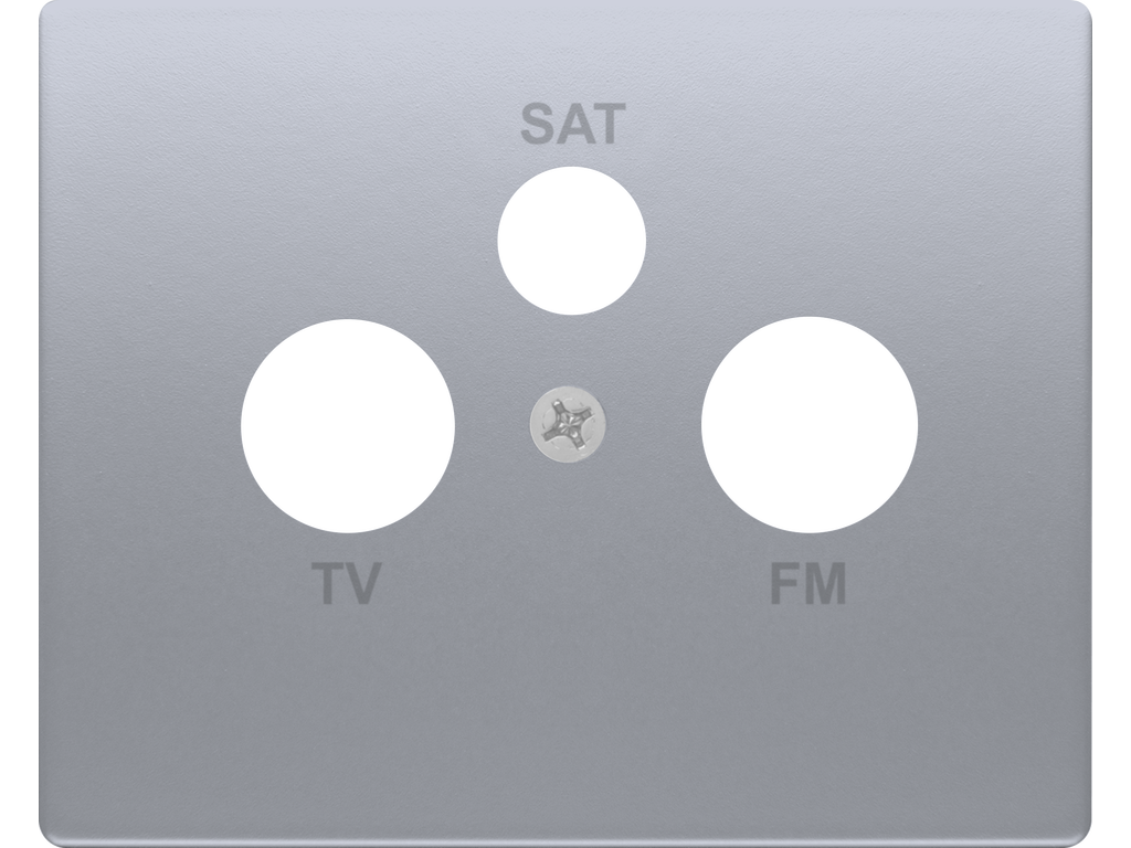 Mega, tapa toma r/tv-sat 3 salidas alumino prusia