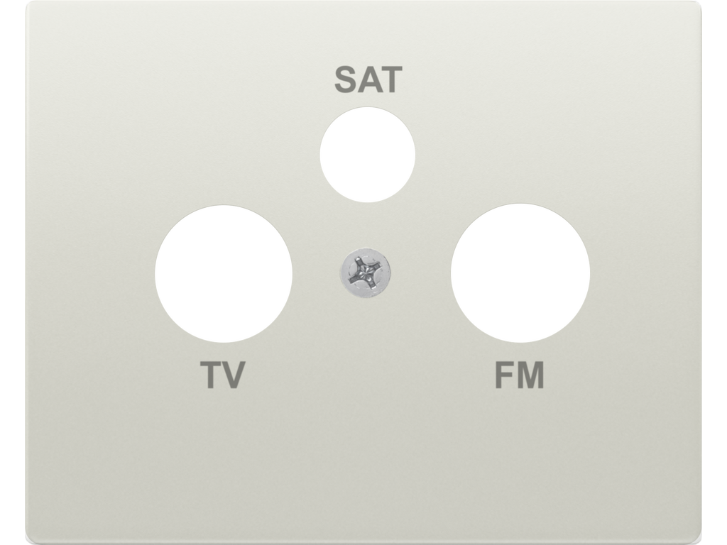 Mega, tapa toma r/tv-sat 3 salidas blanco satin