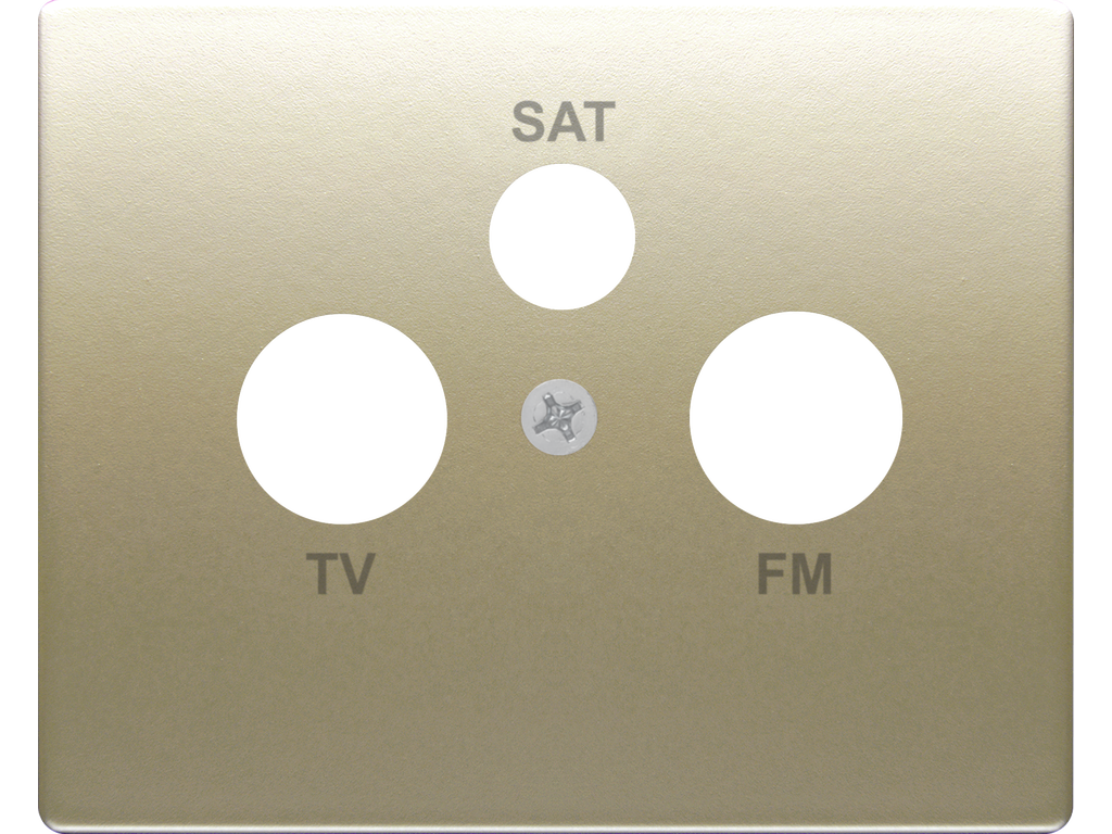 Mega, tapa toma r/tv-sat 3 salidas dorado malta