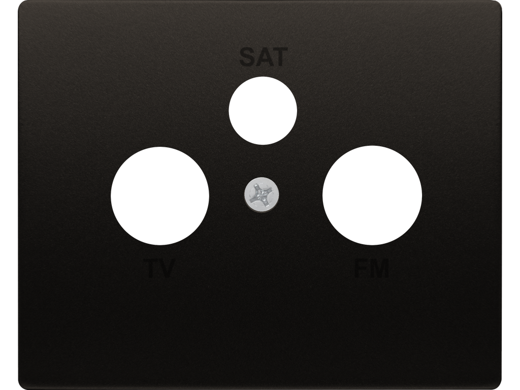 Mega, tapa toma r/tv-sat 3 salidas marron samoa