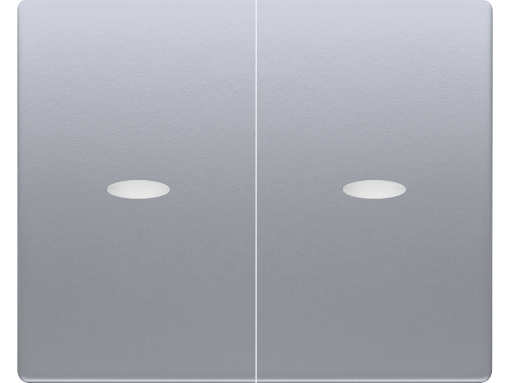 Mega, juego teclas doble interruptor /doble conmutador, con señalizador, alumino prusia