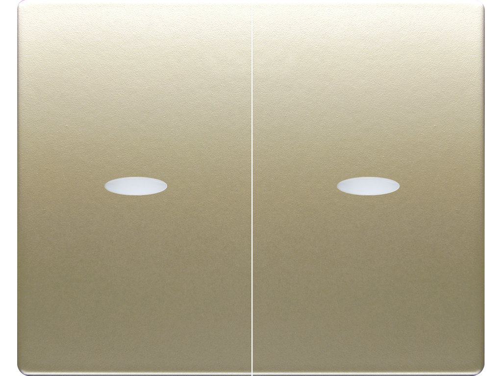 Mega, juego teclas doble interruptor /doble conmutador, con señalizador dorado malta