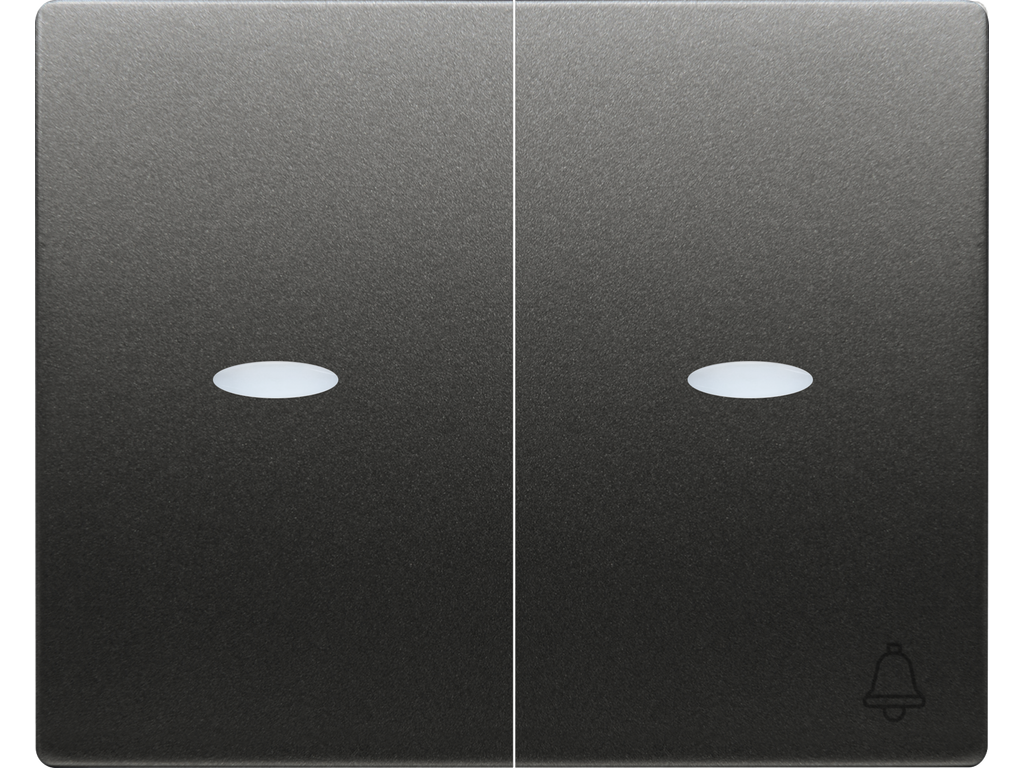 Mega, juego teclas conmutador-pulsador, con señalizador, antracita cosso